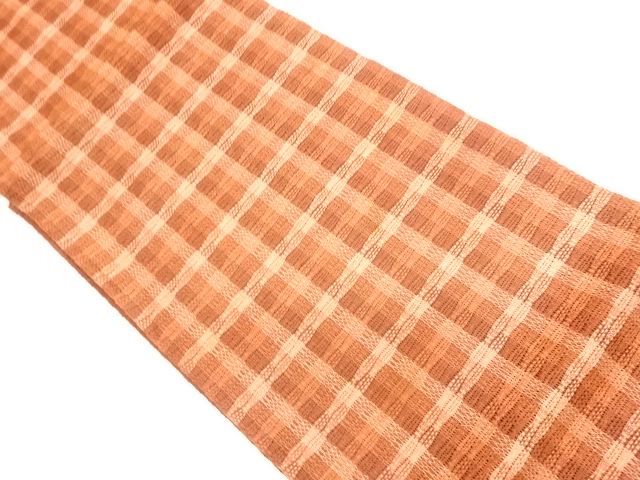 JAPANESE NAGOYA OBI FOR SUMMER / WOVEN GRID