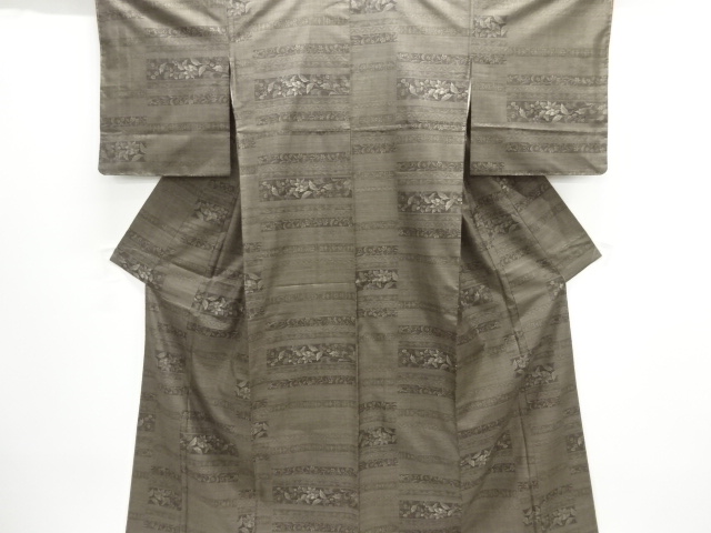 JAPANESE KIMONO / UNUSED DORO OSHIMA TSUMUGI (7 maruki) / WOVEN PLANT 