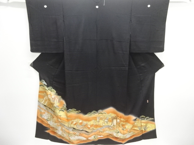 JAPANESE KIMONO / TOMESODE / EMBROIDERY / CARRIAGE