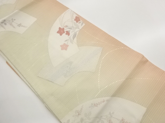 JAPANESE KIMONO / NAGOYA OBI / FOR SUMMER / WOVEN FLOWER