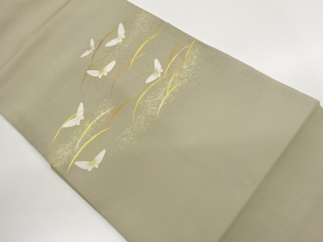 JAPANESE KIMONO / NAGOYA OBI / KINSAI / EMBROIDERY / BUTTERFLY