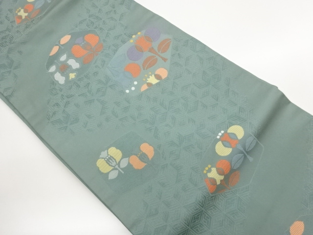 JAPANESE KIMONO / NAGOYA OBI / WOVEN ENSHU CAMELLIA