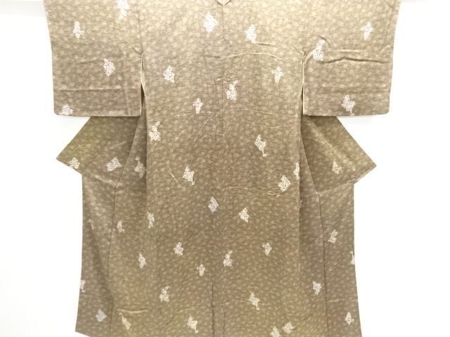 JAPANESE KIMONO / ANTIQUE KIMONO / SILK / KINSHA / ABSTRACT PATTERN