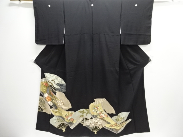 JAPANESE KIMONO / TOMESODE / KINSAI / EMBROIDERY / PEONY & PEACOCK