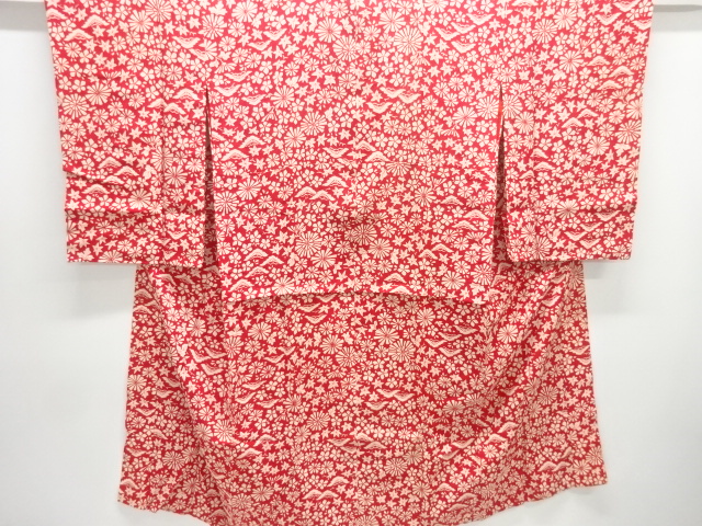 JAPANESE KIMONO / ANTIQUE JUBAN / KINSHA / FLOWER & PINE 