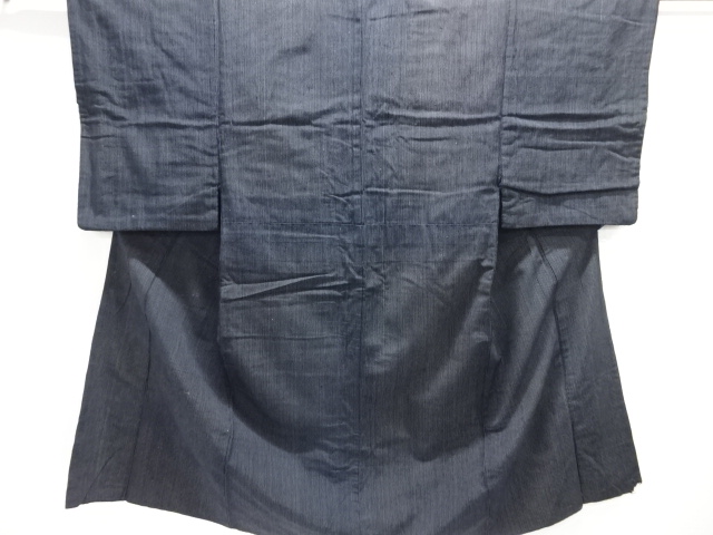 JAPANESE KIMONO / ANTIQUE STRIPED COTTON MENS KIMONO