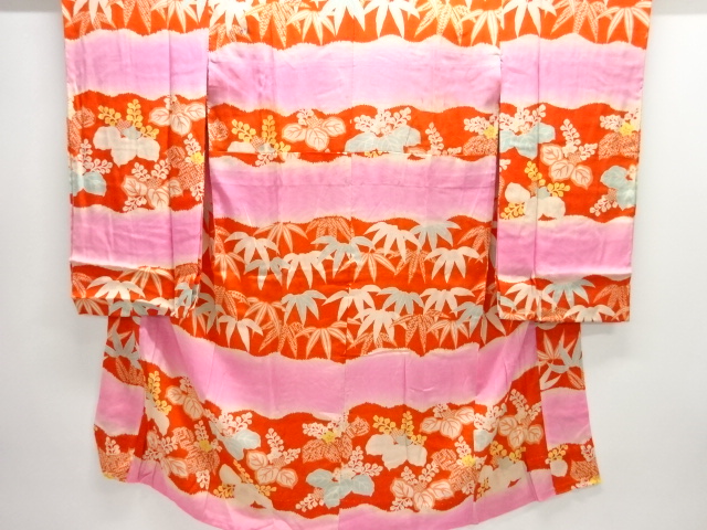 JAPANESE KIMONO / ANTIQUE MON KINSHA PAULOWNIA / BAMBOO PATTERN JUBAN