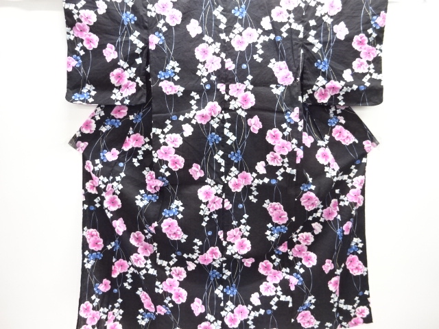 JAPANESE KIMONO / YUKATA / COTTON / FLOWER