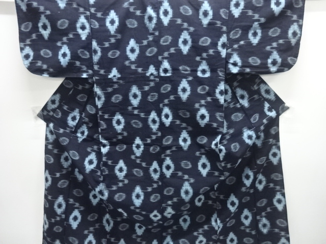 JAPANESE KIMONO / ANTIQUE HITOE KIMONO / KURUME KASURI / ABSTRACT PATTERN