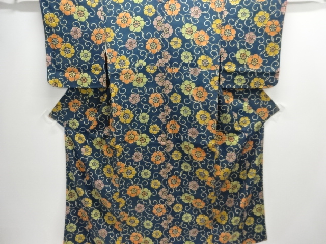 JAPANESE KIMONO / UNUSED KOMON / ARABESQUE FLOWER 