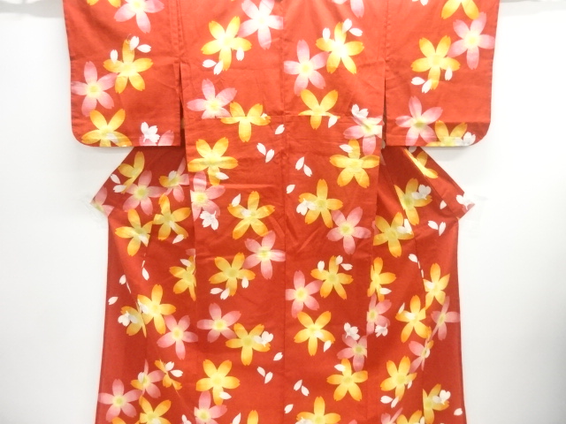 JAPANESE KIMONO / YUKATA / COTTON / KOBAI / UME & SAKURA