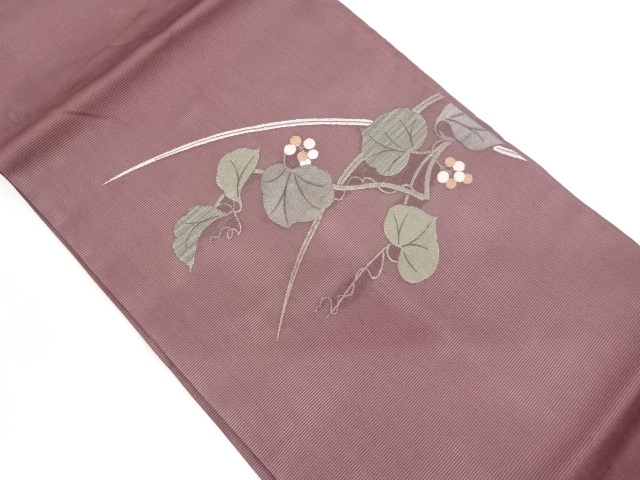 JAPANESE NAGOYA OBI FOR SUMMER / WOVEN  IVY LEAVES