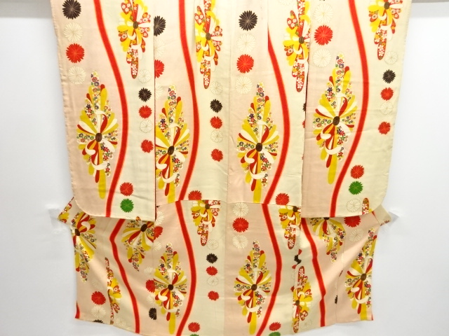 JAPANESE KIMONO / ANTIQUE KIMONO / SILK / KINSHA / FLOWER