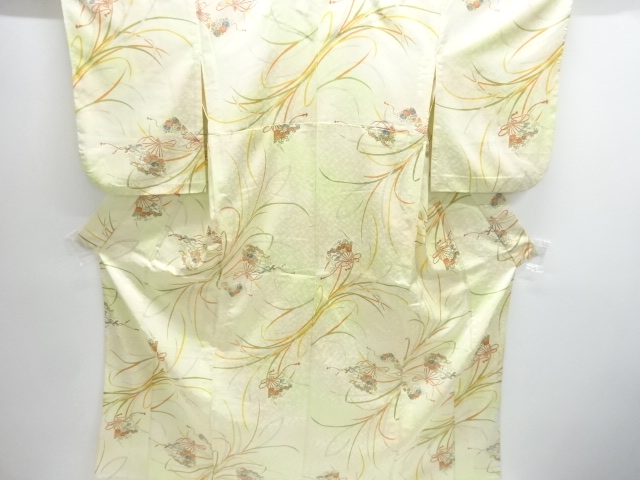 JAPANESE KIMONO / HITOE KOMON / PLANTS & FLORAL FAN