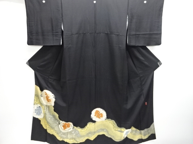 JAPANESE KIMONO / TOMESODE / EMBROIDERY / CRANE / ARTIST WORK