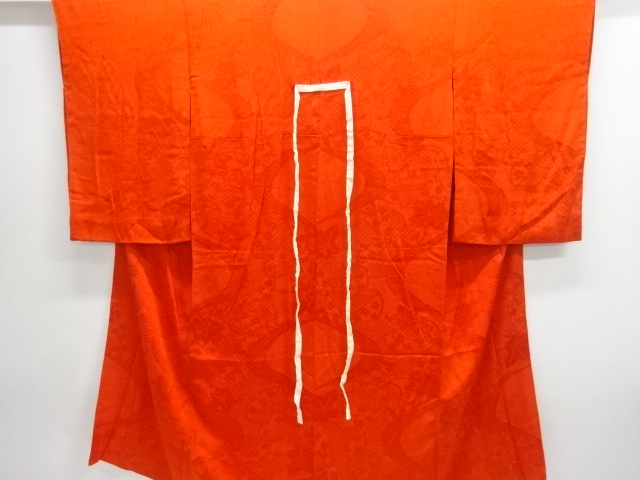 JAPANESE KIMONO / ANTIQUE JUBAN / SILK / MON KINSHA / WOVEN FLOWERS