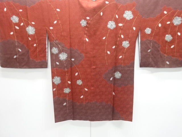 未使用品　絞り枝垂れ花模様絵羽道行コート