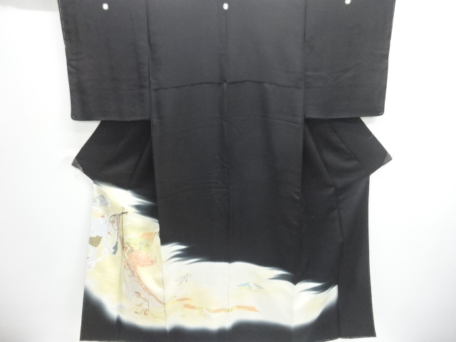 JAPANESE KIMONO / UNUSED TOMESODE / SILK / JUKO-ORI / WOVEN TAGASODE PATTERN