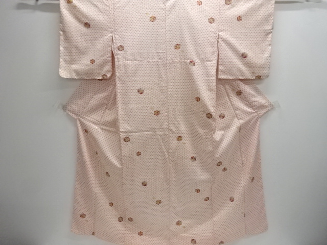未使用品　亀甲に花模様小紋着物
