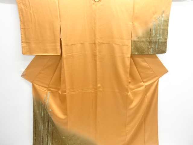 JAPANESE KIMONO / HOMONGI / EMBROIDERY / STRIPE & FLOWER