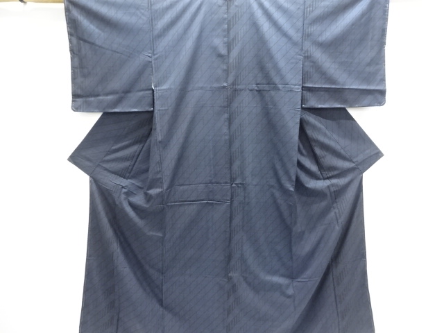 JAPANESE KIMONO / UNUSED DORO OSHIMA TSUMUGI (5 maruki) / WOVEN GEOMETRIC