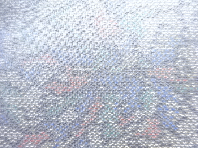 JAPANESE KIMONO / ANTIQUE KIMONO / SILK / OSHIMA TSUMUGI / WOVEN ABSTRACT FLOWERS