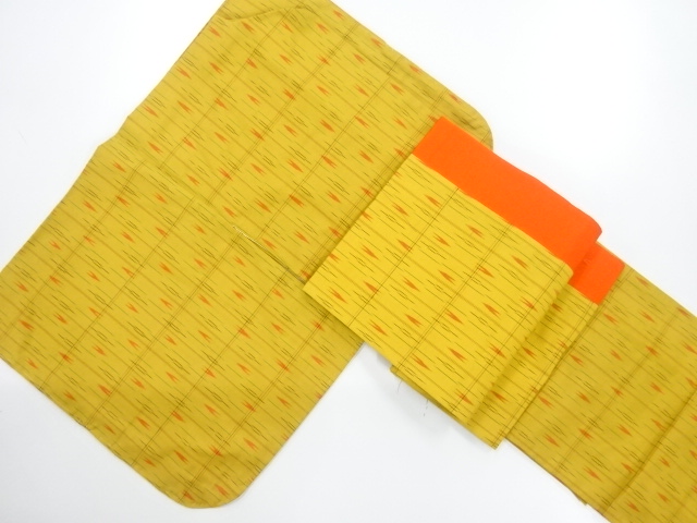 JAPANESE KIMONO / YONEZAWA TSUMUGI / ENSEMBLE SET OF DOCHUGI & FUKURO OBI 