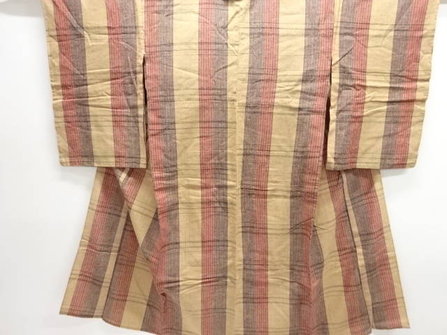 JAPANESE KIMONO / ANTIQUE CHECKERED COTTON HITOE KIMONO
