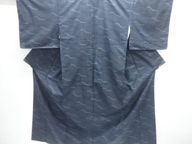 JAPANESE KIMONO / UNUSED DORO OSHIMA TSUMUGI (5 maruki) / WOVEN WAVE