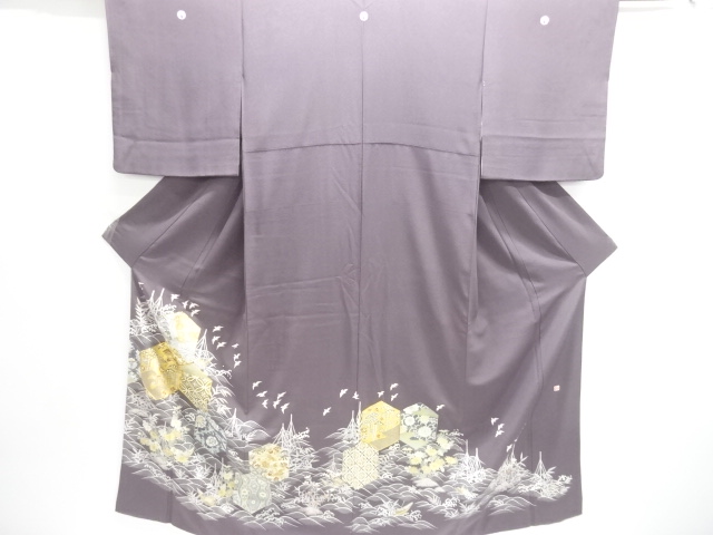 JAPANESE KIMONO / IRO-OMESODE / EMBROIDERY / TREASURE & BIRD 