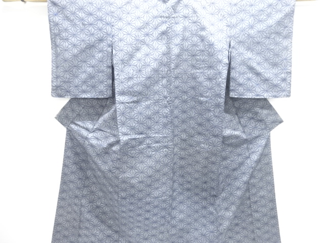 JAPANESE KIMONO / ASANOHA PATTERN WOVEN TSUMUGIHITOE KIMONO