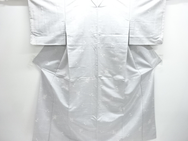JAPANESE KIMONO / UNUSED BRANCH / LEAF PATTERN WOVEN TSUMUGI KIMONO