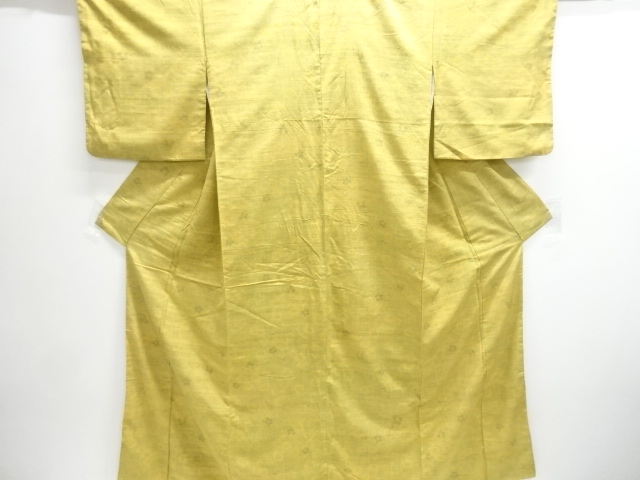 JAPANESE KIMONO / ANTIQUE WEAVING- TSUMUGI KIMONO / WEEPING FLOWER PAT