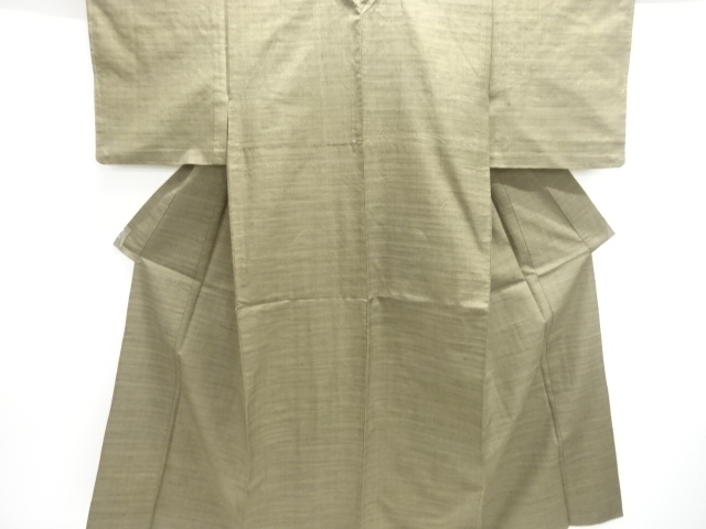 JAPANESE KIMONO / ANTIQUE VARIED HORIZONTAL STRIPE PATTERN WOVEN TSUMU