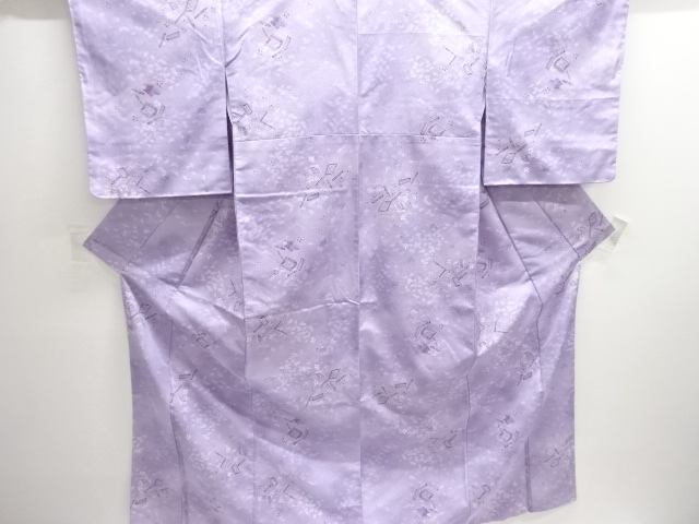 未使用品　巻物に桜模様小紋着物