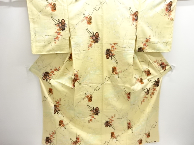 JAPANESE KIMONO / UNUSED KOMON / GOSHO CART & UME BRANCH 