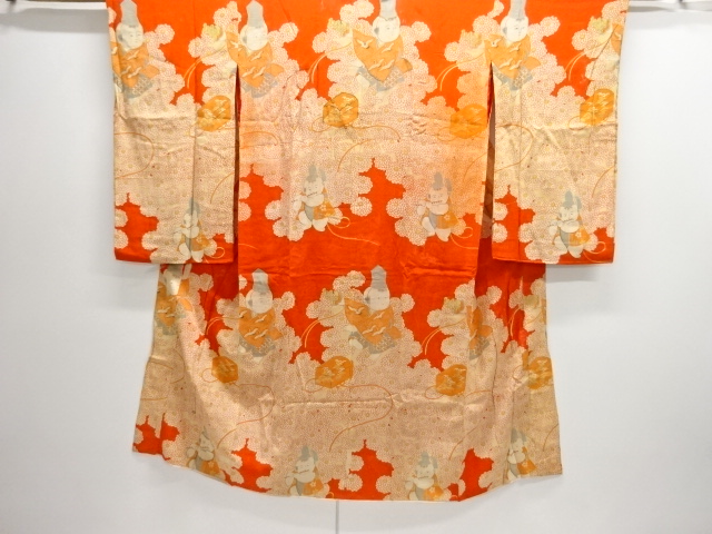 JAPANESE KIMONO / ANTIQUE NISHIKI KIMONO FOR SUMMER GOSHO NINGYO PATTE