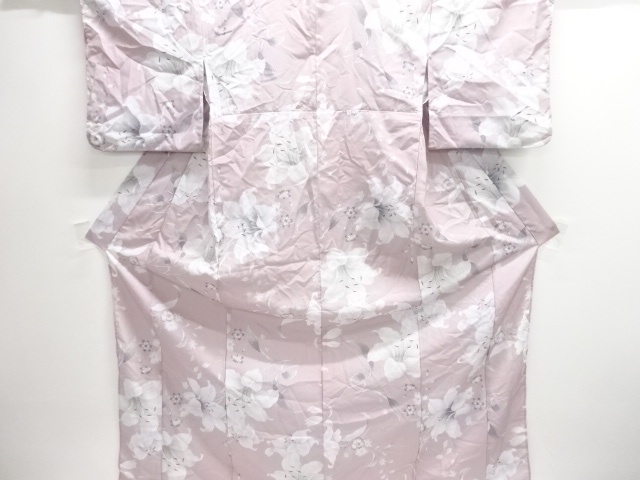 JAPANESE KIMONO / LILY-PATTERNED KOMON HITOE KIMONO