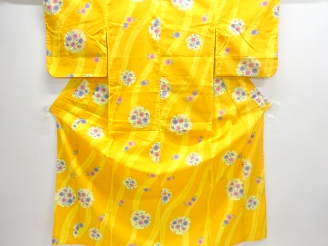 JAPANESE KIMONO / YUKATA FOR KID / FLOWER & ROUNDEL SNOW 
