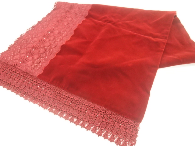 JAPANESE KIMONO / VELVET LACE FLORAL PATTERN SHAWL