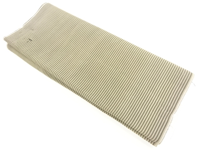 JAPANESE KIMONO / ANTIQUE STRIPED PATTERN WOVEN KIMONO ARAIHARI