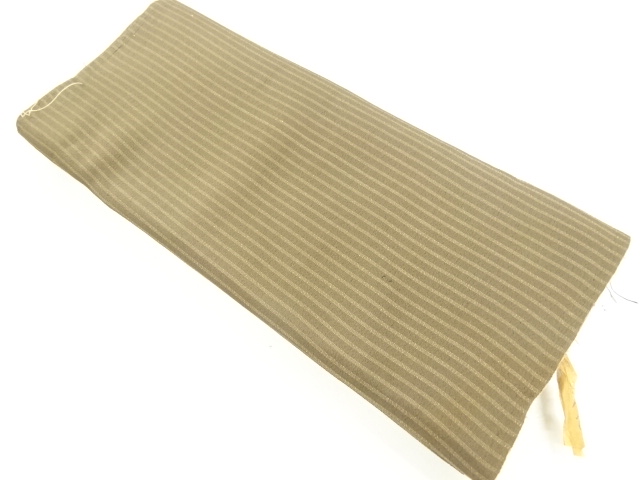 JAPANESE KIMONO / ANTIQUE HORIZONTAL-STRIPED PATTERN WOVEN KIMONO ARAI