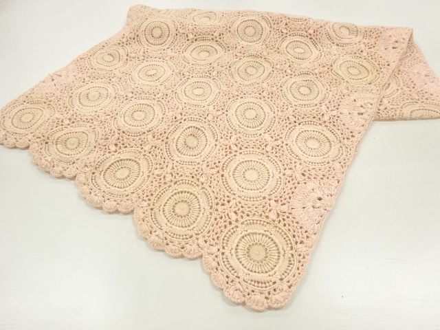 リボン刺繍花模様ショール
