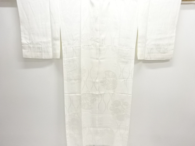 JAPANESE KIMONO / HITOE JUBAN / WOVEN TATEWAKU & FLOWER CREST
