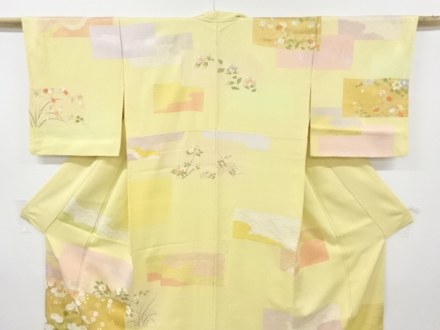 着物・帯 ] - 訪問着・付下げ 未使用品 金彩桜に菊・椿模様刺繍一つ紋 