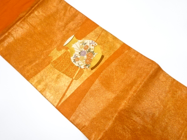 引箔　壷模様織り出し名古屋帯