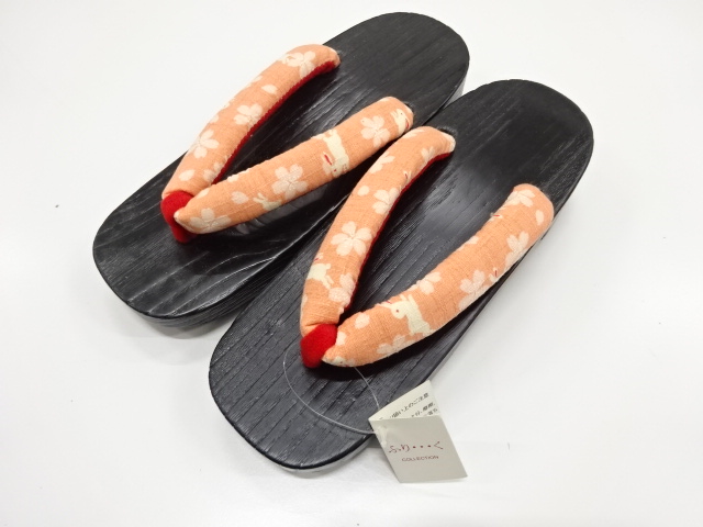 JAPANESE KIMONO / BURNT PAULOWNIA GETA (23.0 cm)