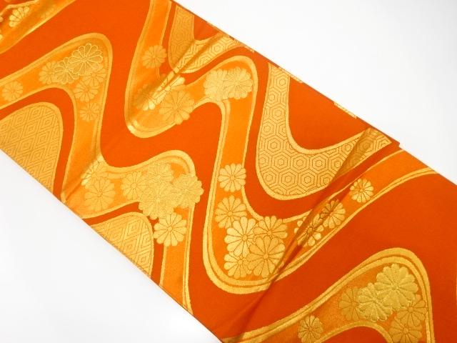JAPANESE FUKURO OBI / UNUSED / WOVEN CLASSICAL PATTERN