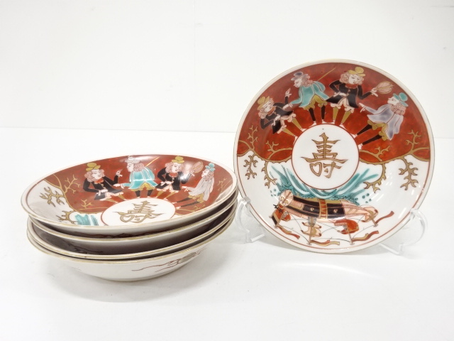 Ko-Imari, Nambanjin, Namasu plate, set of 5