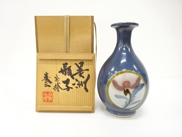 椋木英三造　呉州　窓絵　花瓶